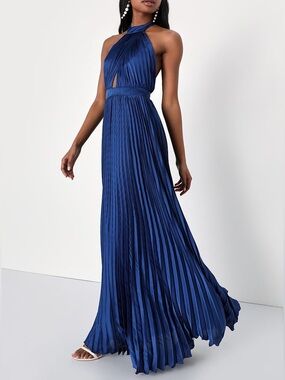 Lulus | Dresses | Like New Lulus Royal Blue Heavenly Hues Maxi Dress Deep  Vneck Slit Size Small | Poshmark